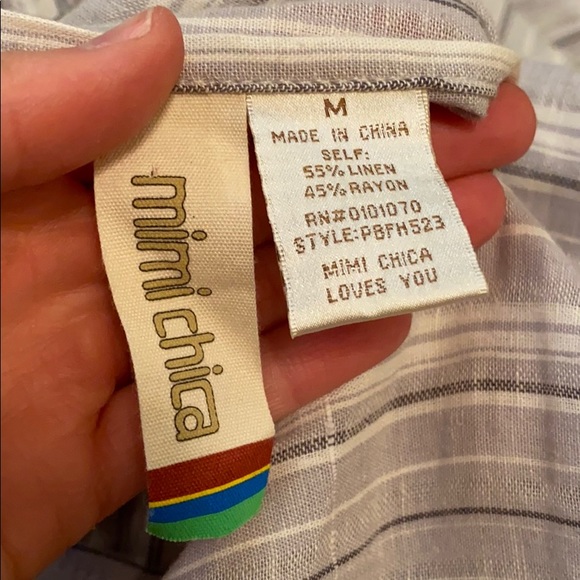 Gray and White Striped Jumpsuit - Picture 5 of 6